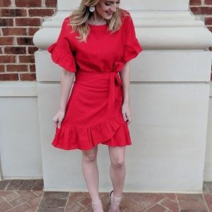 Socialite Red Wrap Dress
